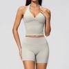 Dare To Show Yoga Set: Seamless Hip-Lifting Patchwork, Double-Layer Waistband, Cross-Border 2-Piece Fitness Wear, Style 4208