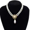 Elegant Double Layer Pearl Clavicle Necklace for Evening Gowns
