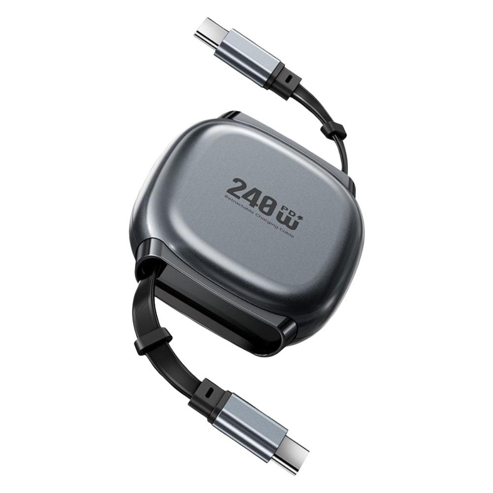 Magnetic Retractable USB C Cable 240W PD3 1 Fast Charging with Four Adjustable Lengths for Reliable Performance