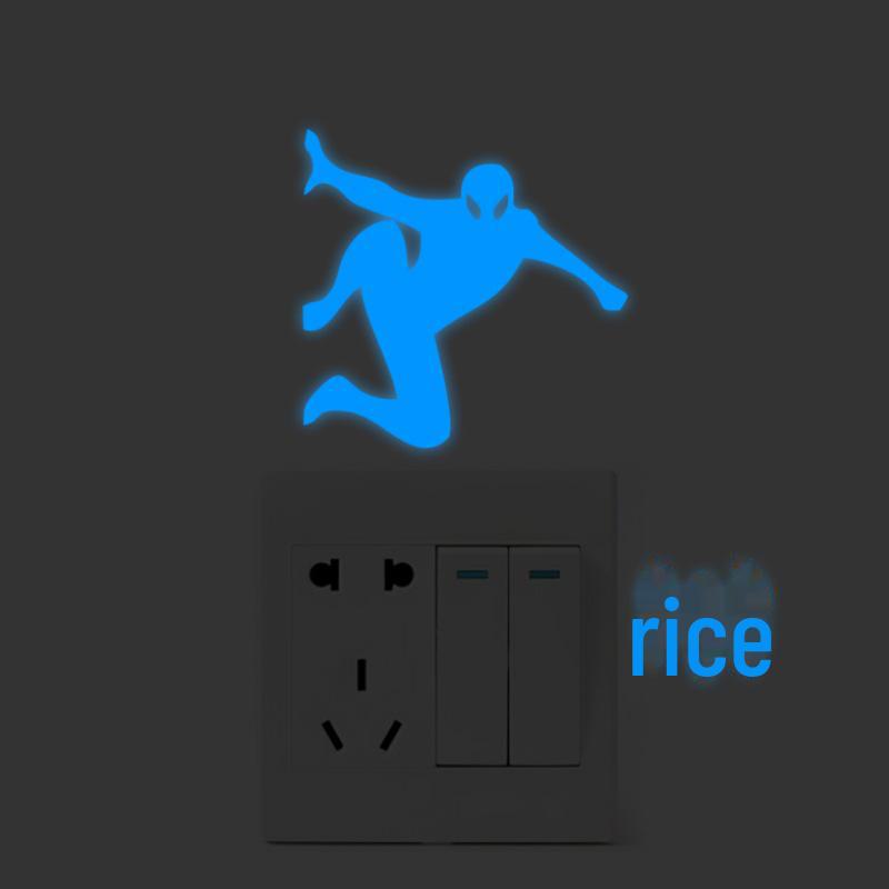 Luminous Five-Pointed Star Wall Stickers for Bedroom and Living Room, Creative Fluorescent Switch Animal Decals.