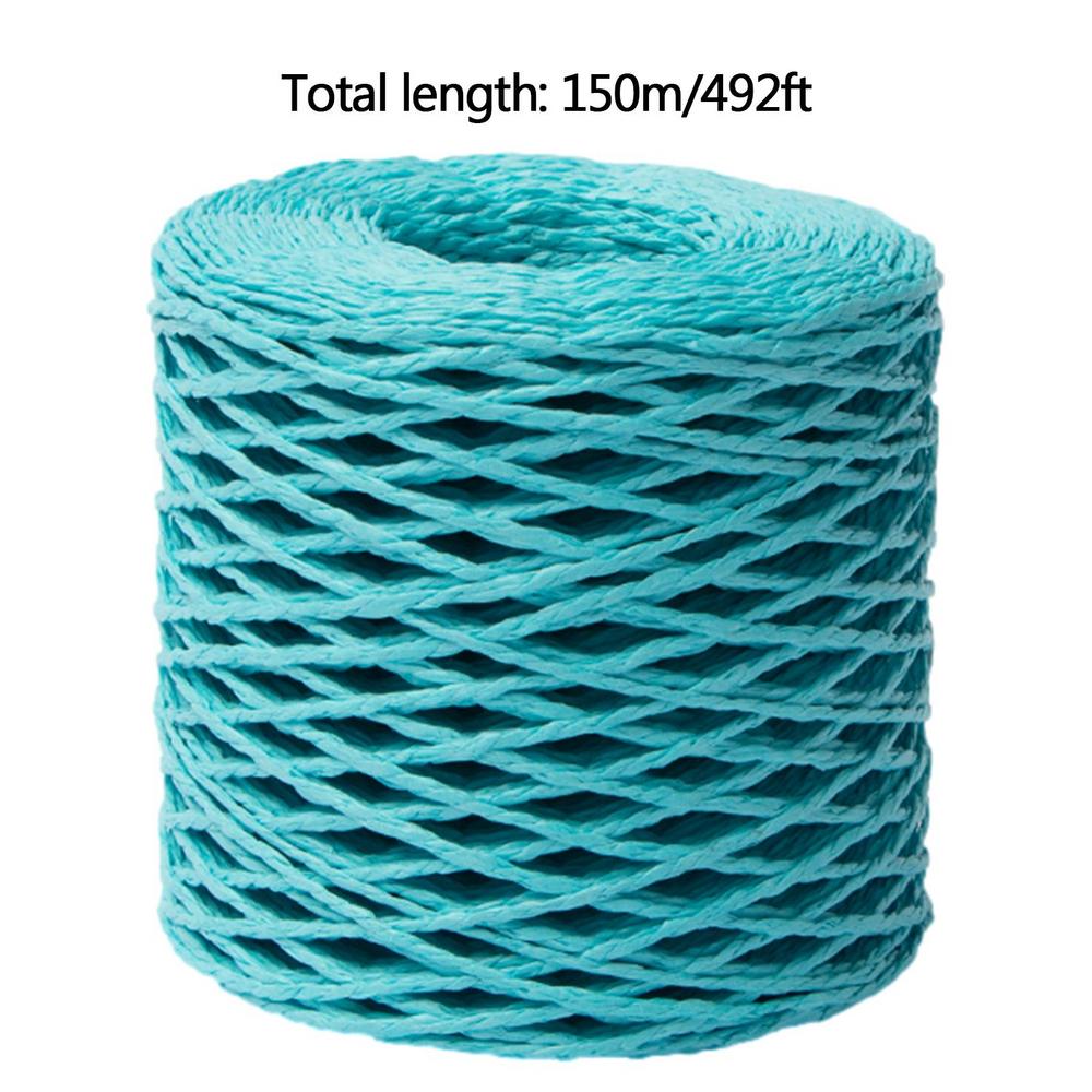 150m/roll Raffia Ribbon Yards Raffia Yarn For Crocheting Knit Wire Natural Color Matte Texture Raffia Paper Ribbons DIY Handmade