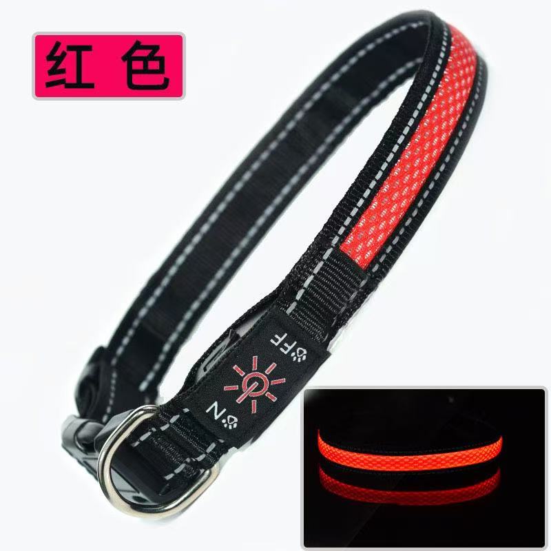 USB-C Rechargeable Waterproof Light Up Dog Collar Anti-lost Glowing Collar 6 Colors Adjustable for Night Walking