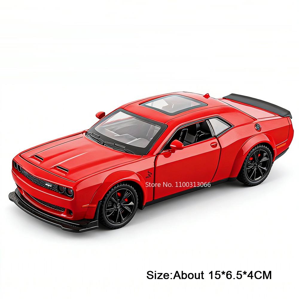 1:32 Challenger SRT Hellcat Toys Cars Models Alloy Diecast with Light Music Miniature Vehicle Wheel Pull Back Car Birthday Gifts