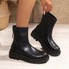 *Fashionable Hot-selling Sexy Women's Boots Spring and Autumn New Round Toe Thick Sole Comfortable Casual Short Boots