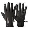 Autumn and Winter Warm Gloves Men Plus Velvet Thickened Cold Proof Waterproof Zipper Cycling Gloves Anti Slip Touch Screen Outdoor Sports