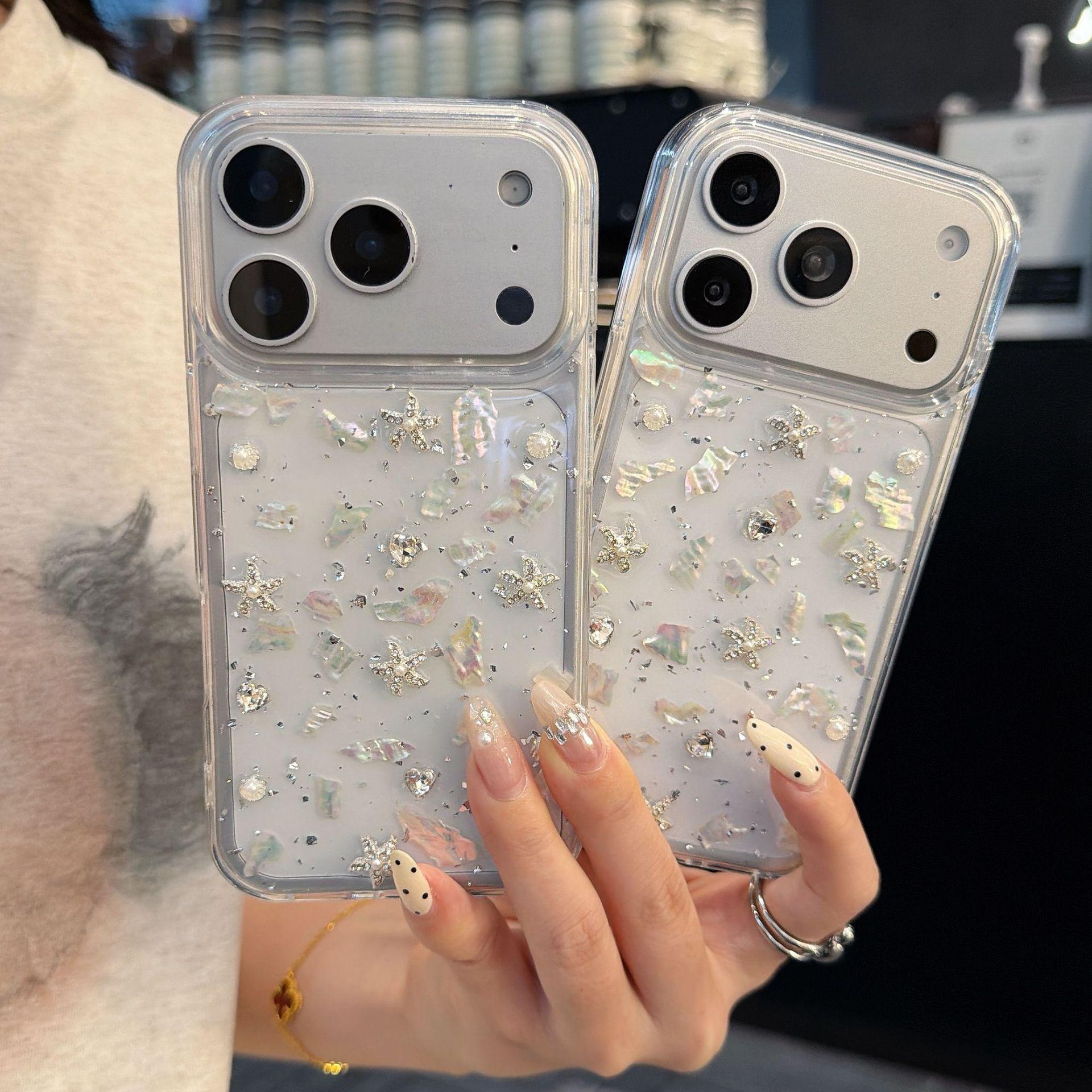 

Epoxy Anti-Fall Shell Case for iPhone 12-17 Pro Max, Star Design iPhone 13 Pro Max