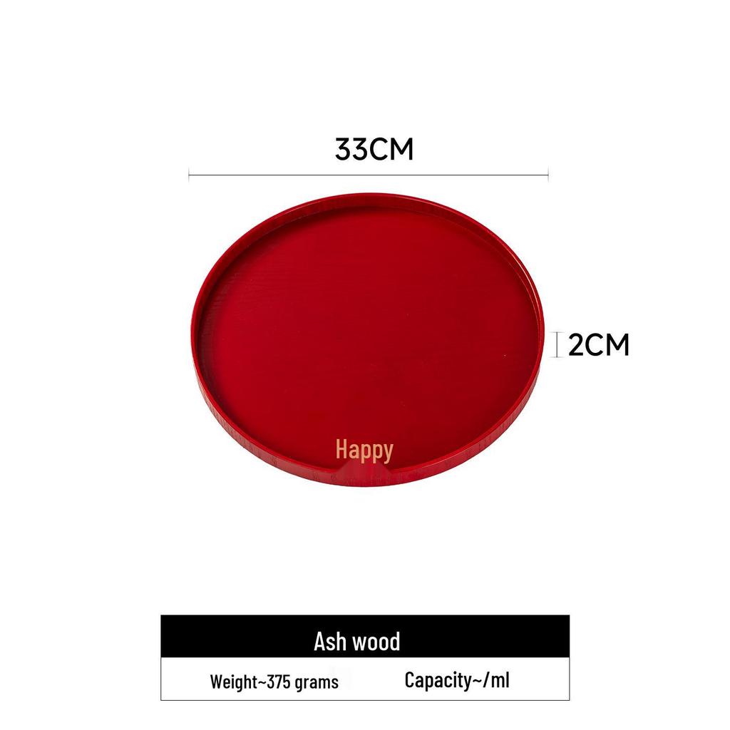 Massivholz Retro Rote Doppel-Glück Schale - Hochzeits-Teeservice & Neujahrs-Trockenfrucht-Platte