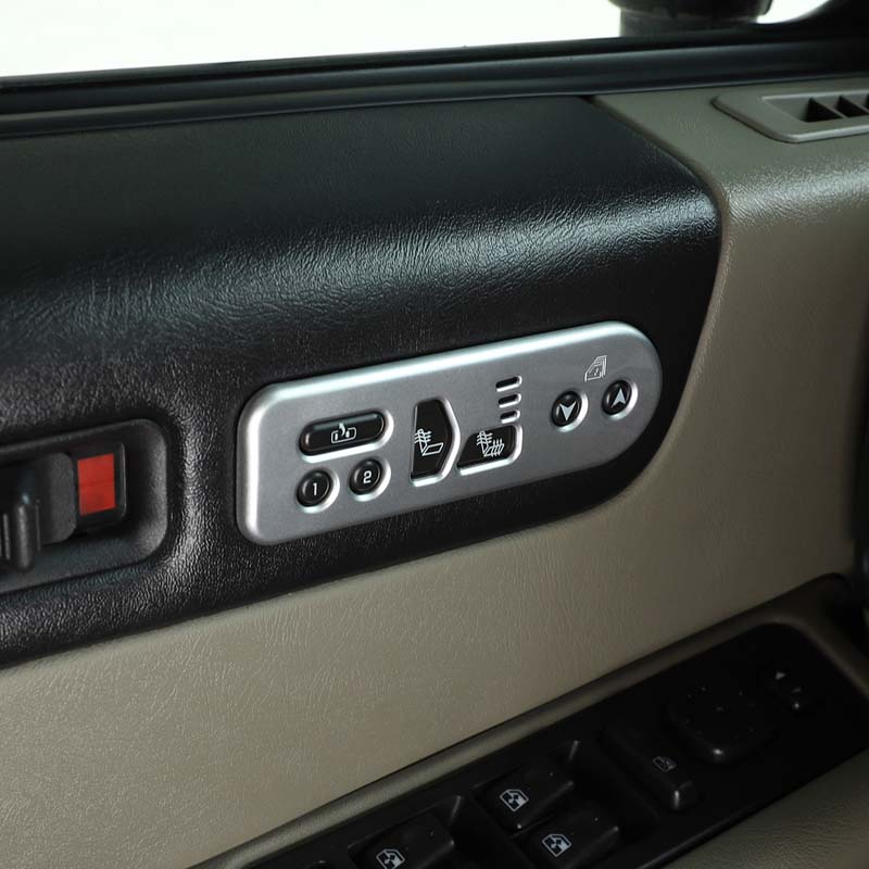 Car Seat Memory Button Decorative Frame Sticker ABS Carbon Fiber/Silver For Hummer H2 2003-2007 Car Interior Accessories
