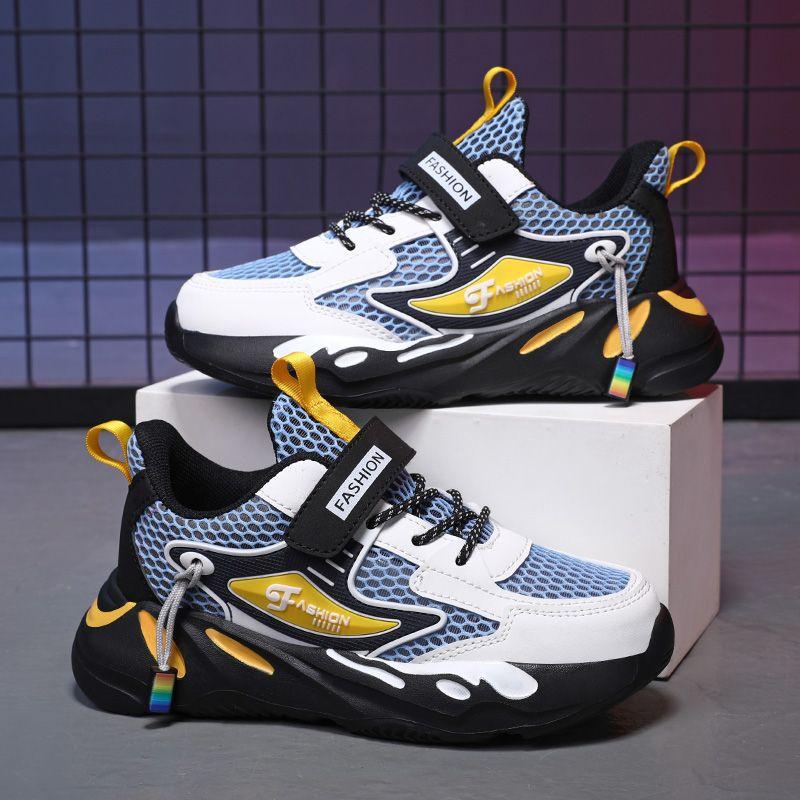 Boys Shoes 2025 Summer New Children's Sports Shoes Medium and Older Boys Spring and Autumn Running Dad Shoes Soft Sole Breathable