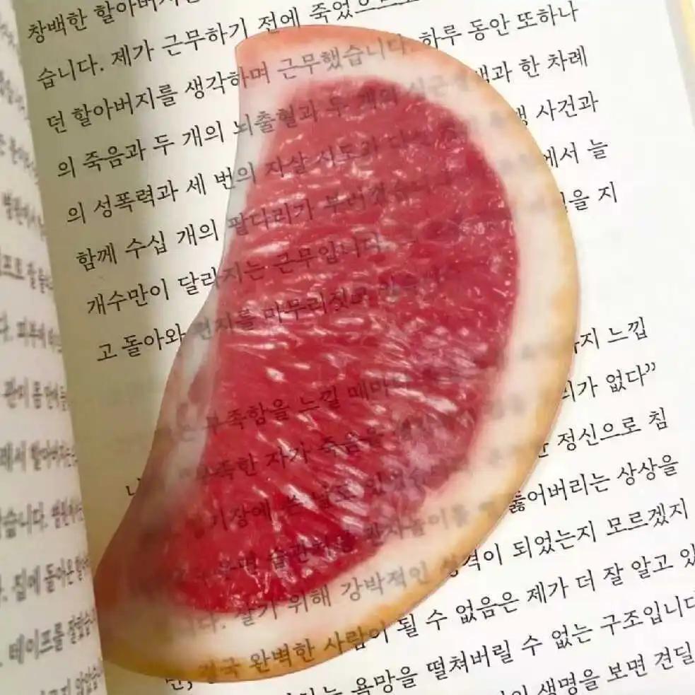 Ins Fruit Slice Bookmark Simulation Apple Lemom Cute Bookmark Reading Book Page Holder Student Gift Book Page Tag School Supplie