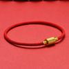New Snake Zodiac Red Rope Bracelet Fashion Birth Year Hand Woven Men And Women Couple Plated Real 24K Gold Lucky Bead