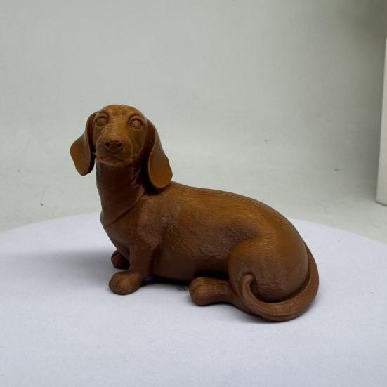 Yangyizhi 3D Printed Dachshund Sculpture, Miniature Dog Figurine, Matte Finish Statue, Artistic Pet Memorial Gift