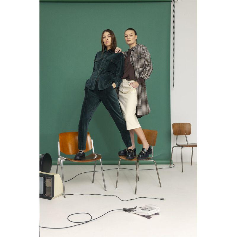 Fashion Pure Yuan Export Tail Goods Classic Houndstooth Large Pocket Autumn and Winter Women's Long Woolen Coat
