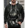 Fashion Men's Hoodie Animal Wolf Patterns 3D Print Hoodies Spring And Autumn Street Casual Boy Sweatshirt Men's Oversized Top Clothing