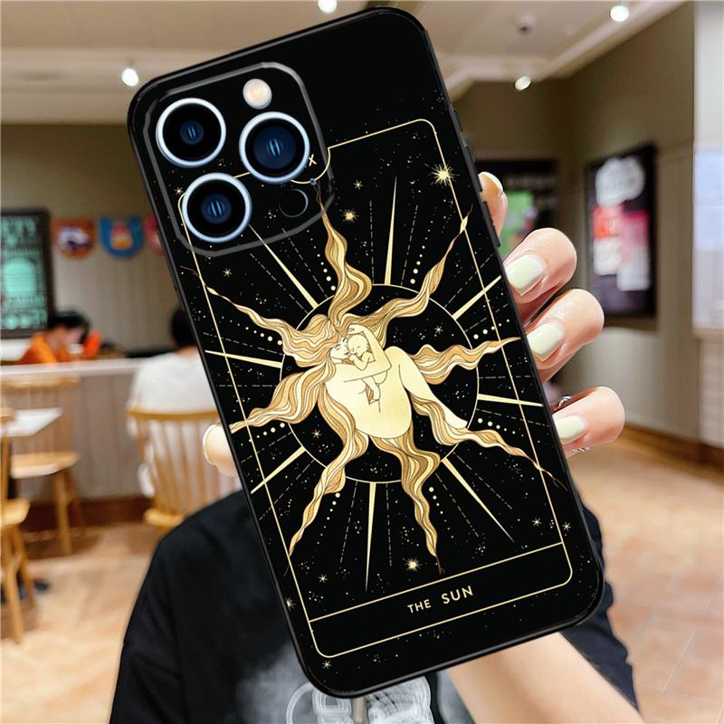 Witches moon Tarot Mystery totem Phone Case For iPhone 11 12 13 14 16 15 Pro Max Mini XS X XR 7 8 Plus Soft Cover Shell