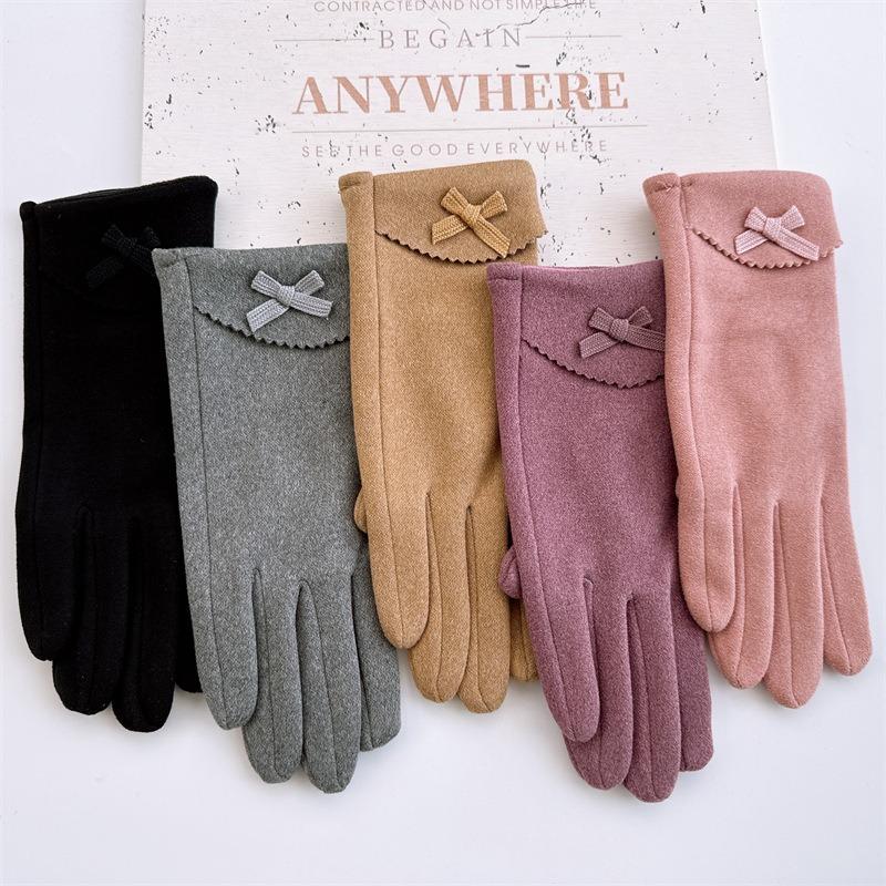 New autumn and winter thermal gloves rabbit velvet fabric touch screen gloves outdoor riding driving casual student gloves