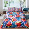 Watermelon Duvet Cover Set Kids Boys Girls Delicious Fruit Print Bedding Set Comforter Cover Cool Summer Room Decoration 3Pcs