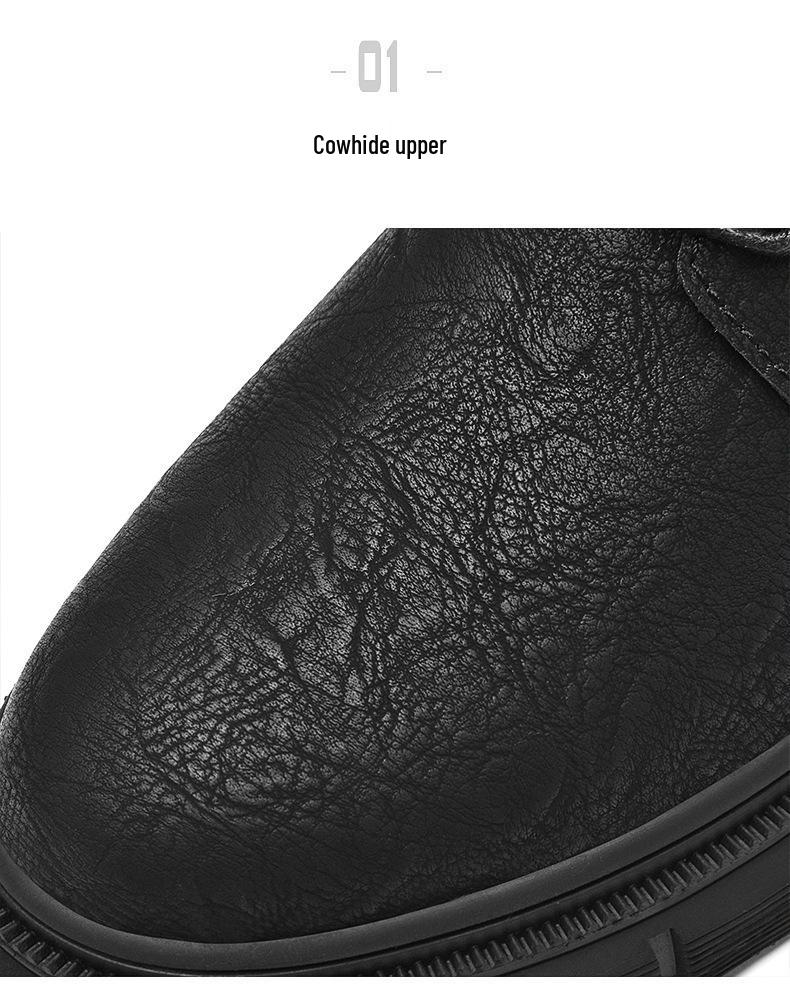 Men's Autumn Casual Big Head Leather High-Top Retro Work Boots - Fashion Motorcycle Boots