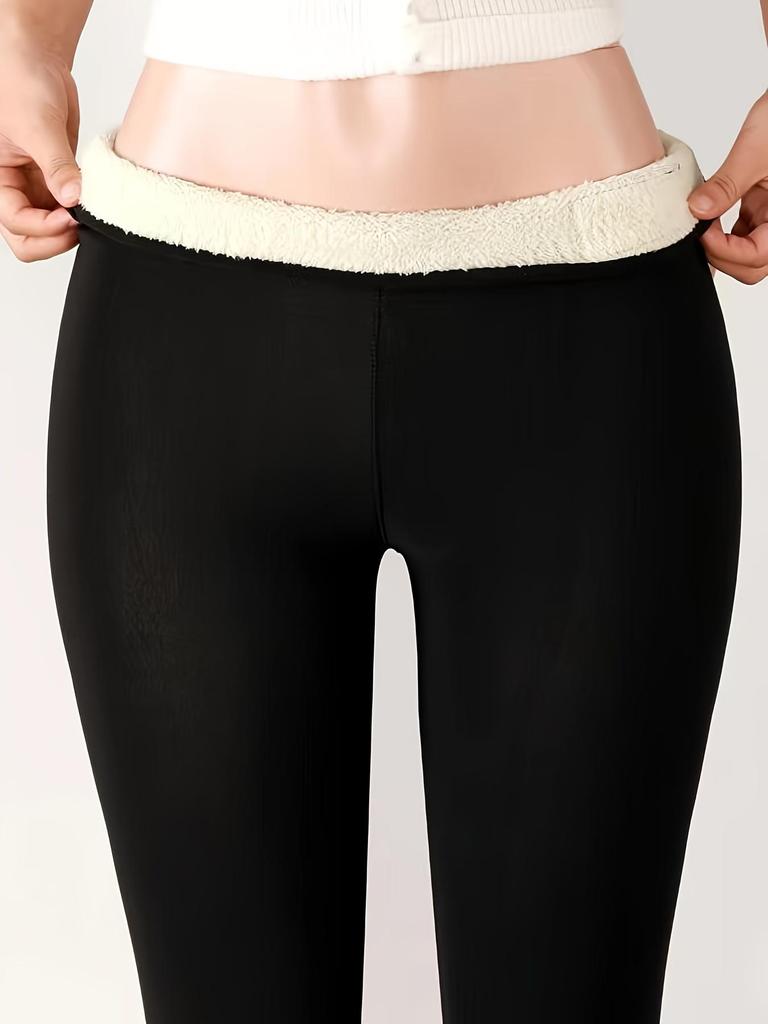 Leggings Épais en Laine d'Agneau et Velours pour Femmes Automne & Hiver 2025
