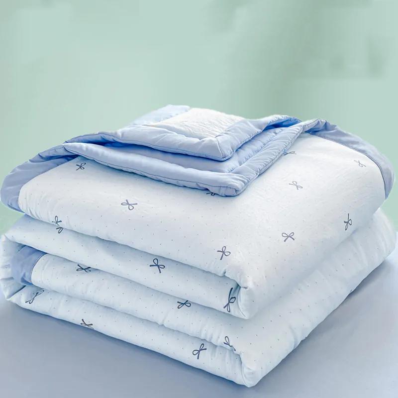 WTEMPO Thick Student Soft Dormitory Blankets Four Seasons Lightweight Quilts Retro Elegant Printed Large Size Simple Retro Foldable Blankets