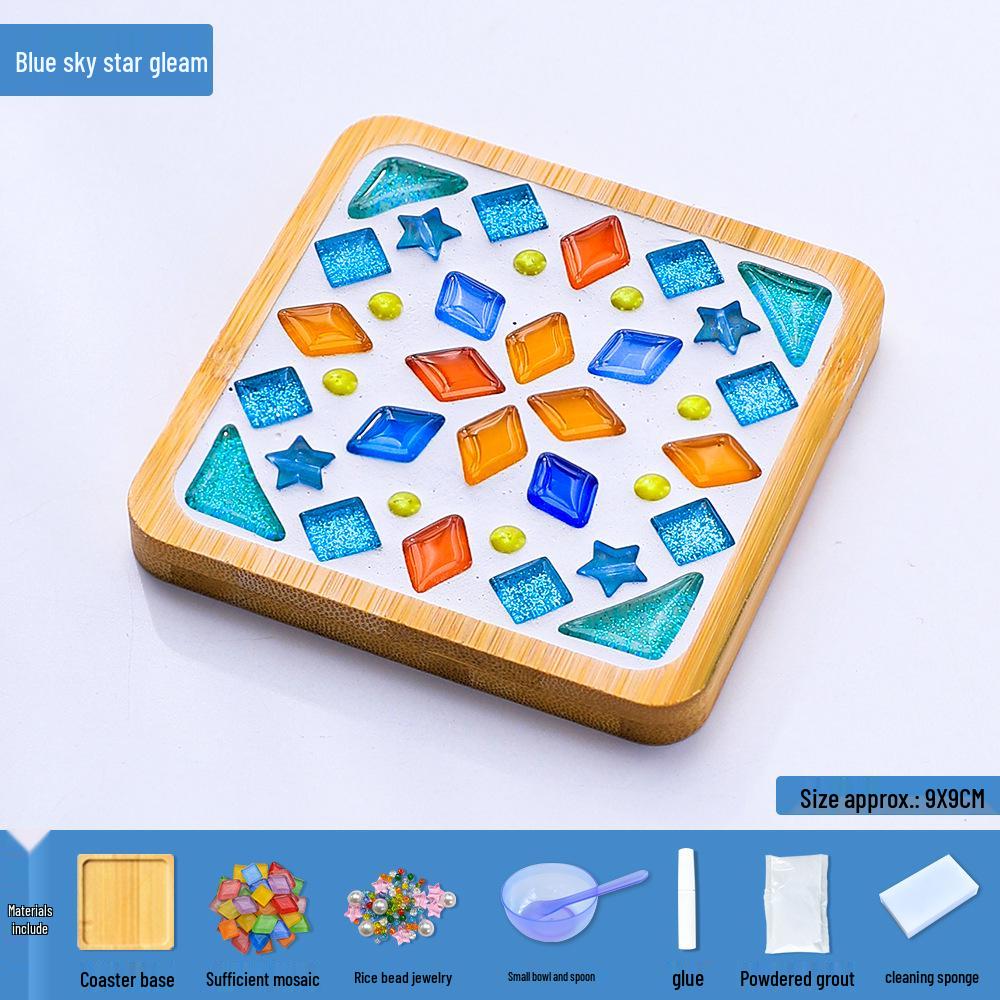 DIY Mosaic Coaster Kit: Creative Glass Sticker Craft for Kids & Adults