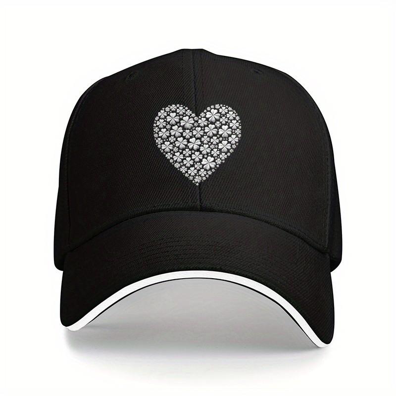 Clover Heart Baseball Cap Polyester Casual Adjustable Sun Protection Unisex Adult Baseball Hat