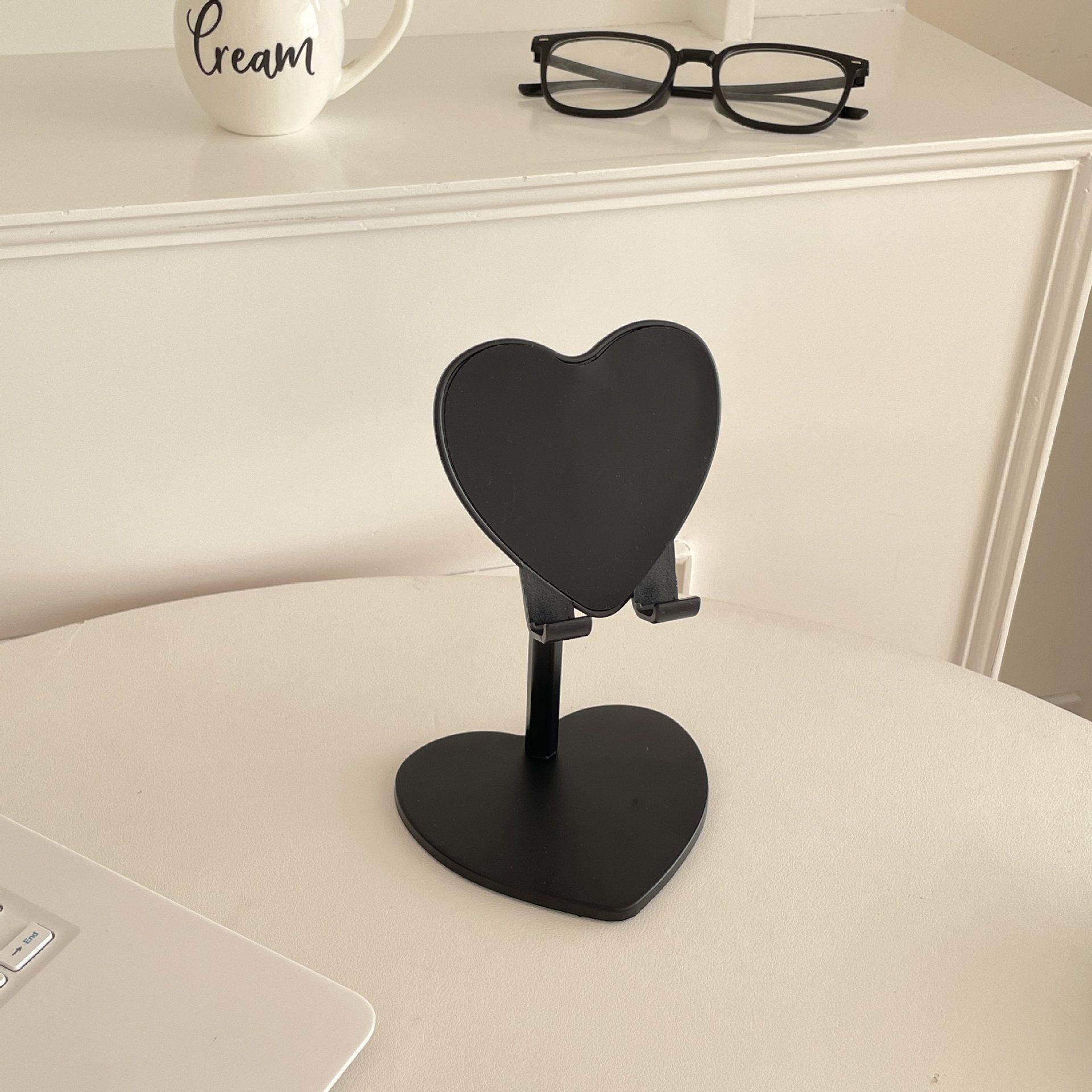 

Adjustable Heart-Shaped Phone and Tablet Stand for Watching and Live Streaming on Desktop чёрный