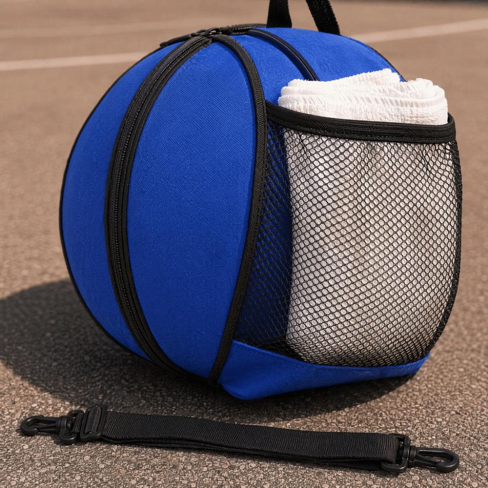 Round Basketball Bag Detachable Shoulder Strap Ball Storage Bag Outdoor Sports