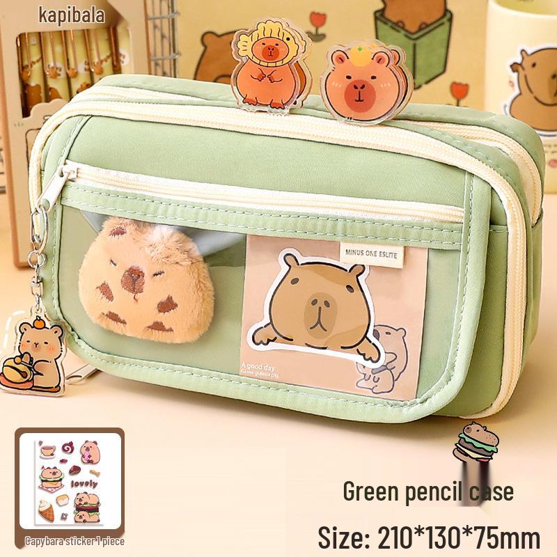 Piórnik Kapibara, Design 2024, Duża Pojemność, Unisex, dla Uczniów Szkolnych, Modna i Praktyczna Torba na Artykuły Papiernicze.