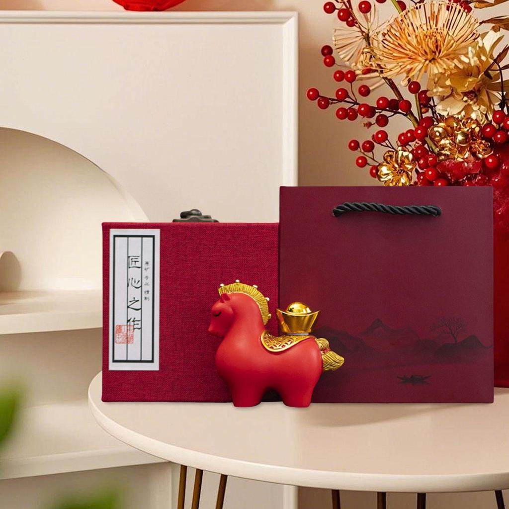 Pferdestatue Desktop-Ornament Dekorative Kreative Skulptur Feng Shui Dekor für Schrank Bücherregal