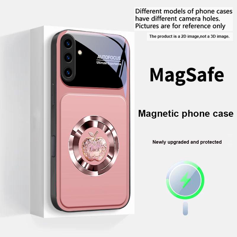 Ultimatives Glücksgefühl Für Magsafe Samsung S25 S25 Edge S25Ultra S8 9 10 20 S21 Pro 22 Plus S23 FE S24 Ultra Glas Handyhülle