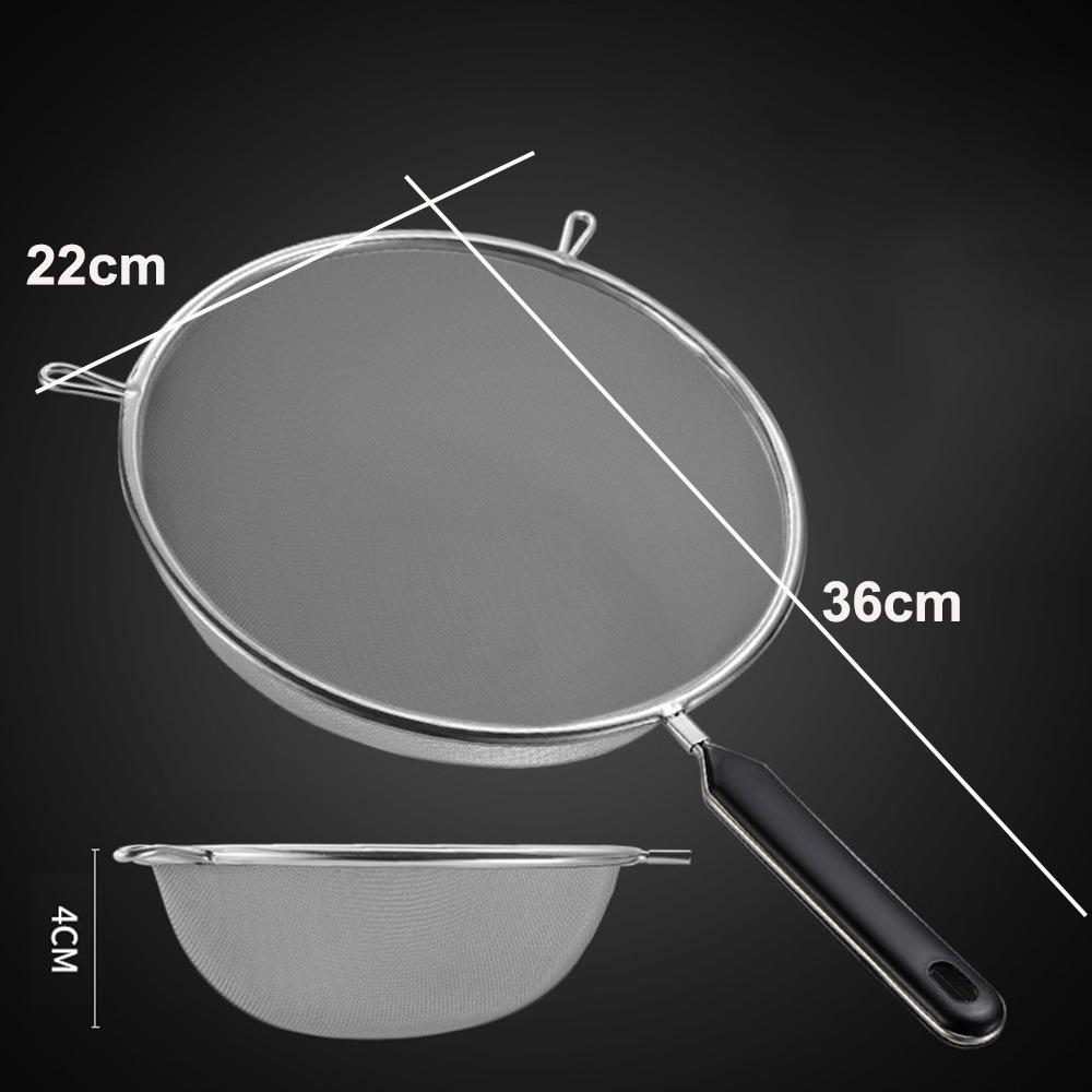 12 14 16 20 22cm Food Strainer Colander Stainless Steel Fine Mesh Strainer  for Kitchen