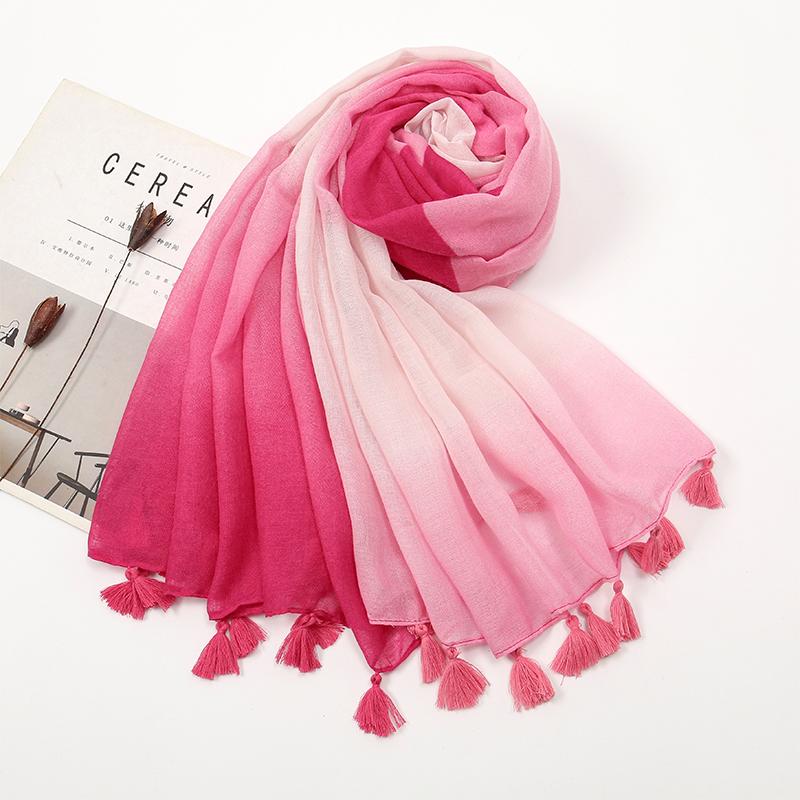 2024 Fashion Women Floral Fringe Viscose Shawl Scarf Print Soft Lady High Quality Pashmina Stole Muslim Hijab 180*90Cm