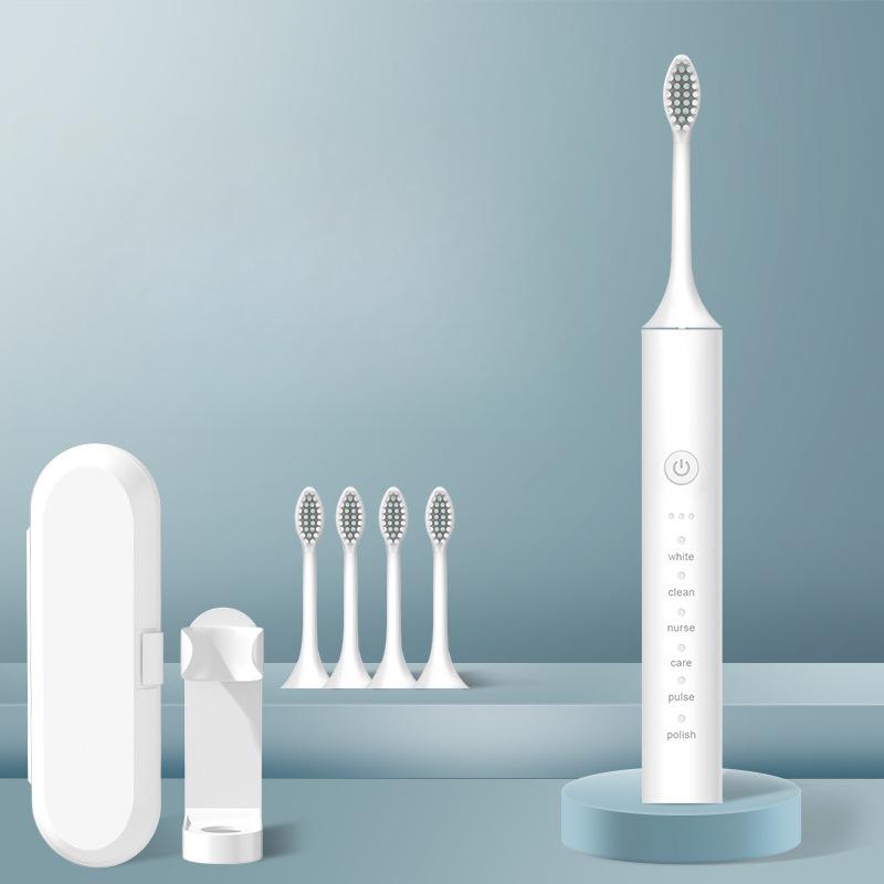 Brosse à Dents Électrique pour Hommes et Femmes Rechargeable Ultrasonique à Poils Doux Brosse à Dents Domestique de Voyage en Extérieur