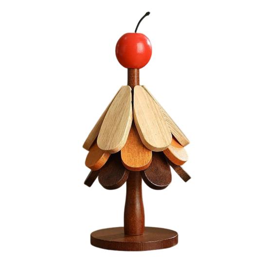 

3/4/5Pcs/Set Christmas Tree Coaster Heat-Resistant Tree Shape Wooden Trivet Anti-scald Kitchen Countertop Pot Pan Coffee Tea Cup Holder