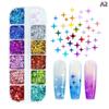 Nail Charms Laser Star Nail Sequin Colorful Nail Charms Mix 3D Thin Sheet Nail Art Decoration For Gel Manicure Diy Nail Supplie