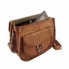 Damen Vintage echtes braunes Leder Messenger Schulter Cross Body Sling Bag