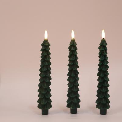 Classic Creative Led Christmas Tree Candles Gifts Xmas Decorative Wax Candles Flickring Paraffin Wax Taper LED Candle