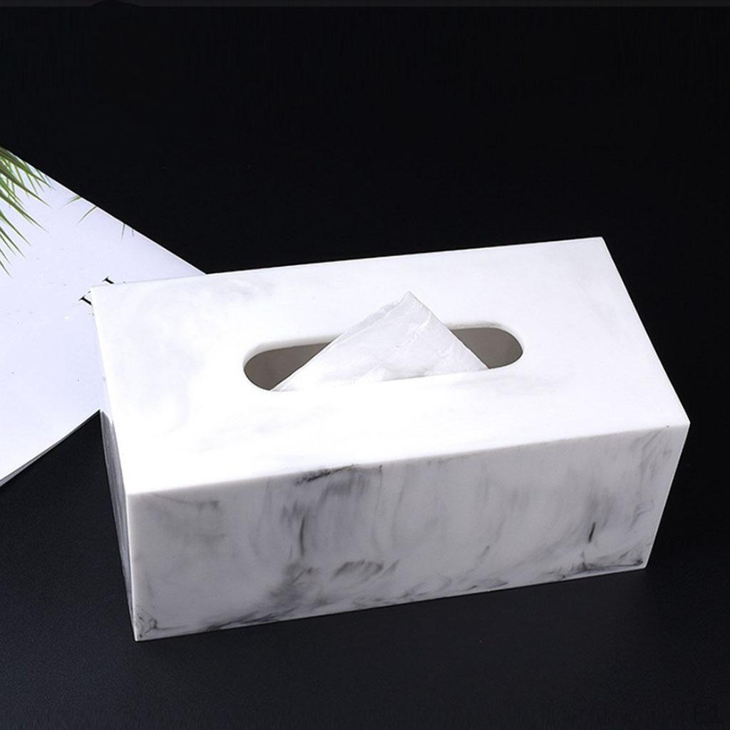 Creative Marbling Tissue Container Decoration Stand Stylish Napkin Box for Desktop Hotel Tables Tops