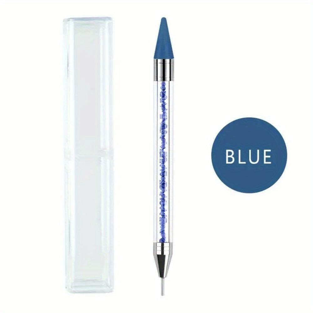Rhinestones Gem Picking Picker Manicure Drill Pencil Silicone Head Tool Nail Art Dual Heads Acrylic Design Metal Dotting Wax Pen