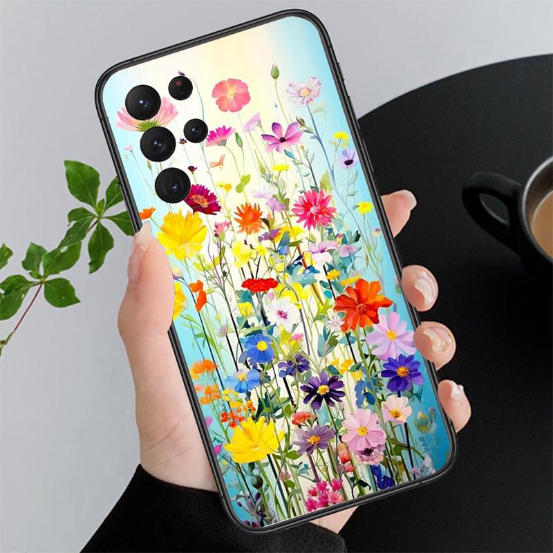 Flower Art Funda Phone Case For Samsung Galaxy S26 S25 S24 S23 S22 Ultra S23 S22 S25 Plus S24 FE S26Edge