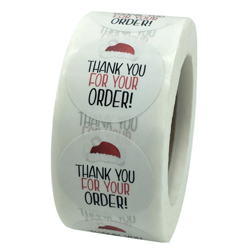 Thank You Stickers For Your Order 50-500pcs 1 Circle Paper Handmade Label Sticker For Package Stationery Sticker