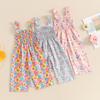 Citgeett Summer Kids Baby Girl Casual Jumpsuit Floral Print Sleeveless Wide Leg Romper Pants Cute Clothes
