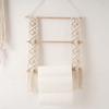 Hand Woven Tapestry Storage Holder Wood Cotton Rope Bowknot Hairpins Headband