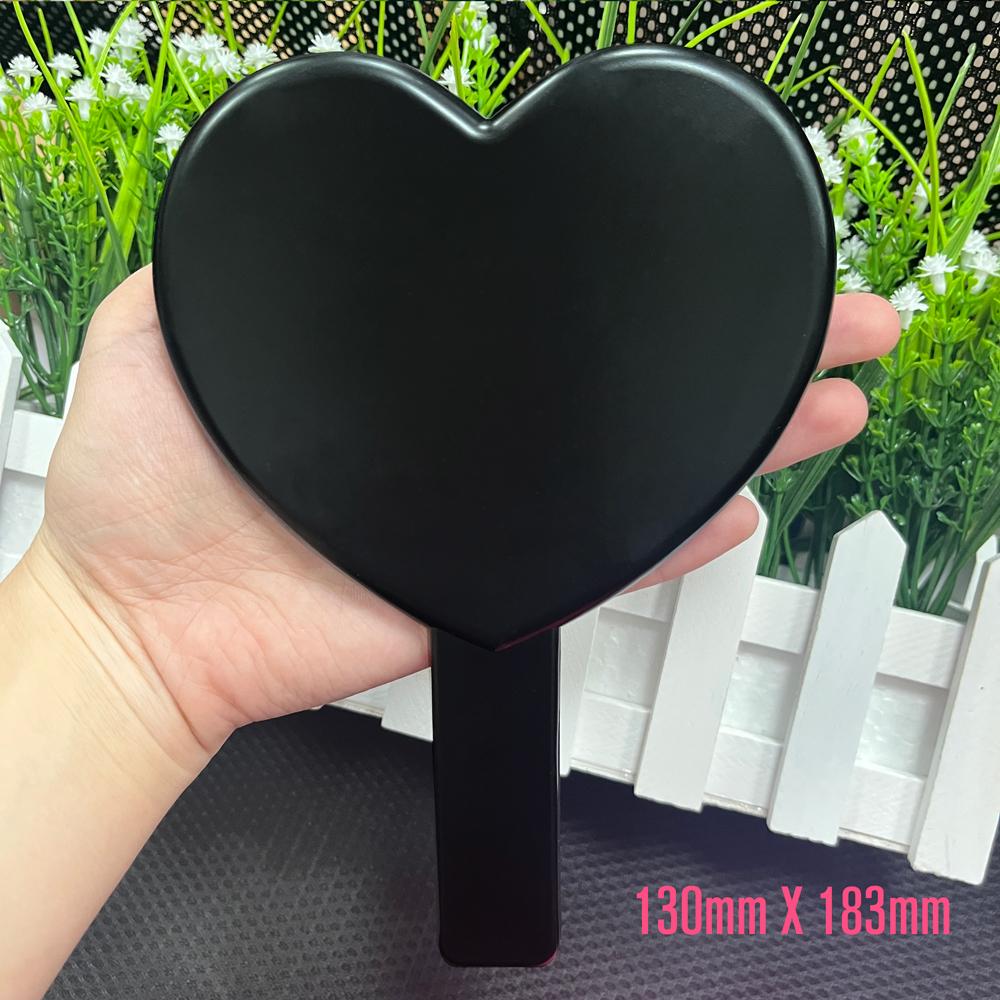 Low Moq Heart pink Shade Mirror for Makeup Custom logo Handle Makeup Colorful Cosmetic Mirror