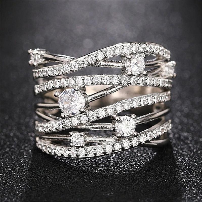 CopperGorgeous Wide Ring Female Luxury Fashion Party Jewelry Brilliant Cubic Zirconia Finger Accessories Gift