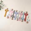 1 Piece Cute Newborn Girl Pacifiers Clip Chain Sweet Princess Bow Nipple Clip Chain Fabric Wood Anti-lost Toys Pacifiers Chain