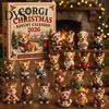 Vánoční adventní kalendář Psí kalendář, 24denní odpočet Akrylová sada ozdob s pro děti Mini figurky, Dekorace na zavěšení na stromek, Dárek pro milovníky Svátky
