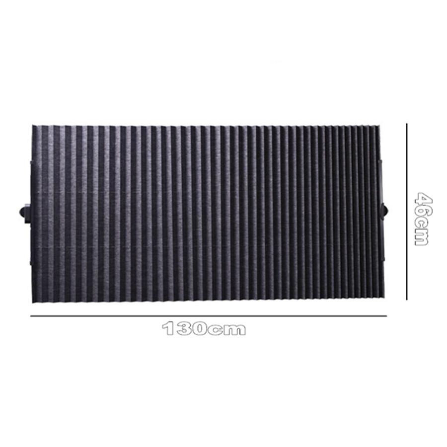Universal Double-deck 46*130cm Car Retractable Folding Foldable Rear Window Sun Shade Block Visor Folding Auto Windshield Cover PU Leather Handle