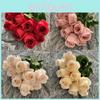 Realistic Silk Rose Buds 9 Stems 48cm Artificial Flowers For Home Decor Photography Props